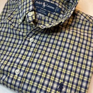 Ralph Lauren Short Sleeve Button Down Size Medium‎ Blake Blue Plaid